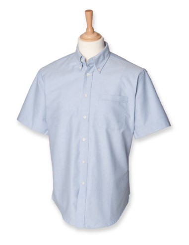 HEN-H515-Mens Classic Short Sleeved Oxford Shirt